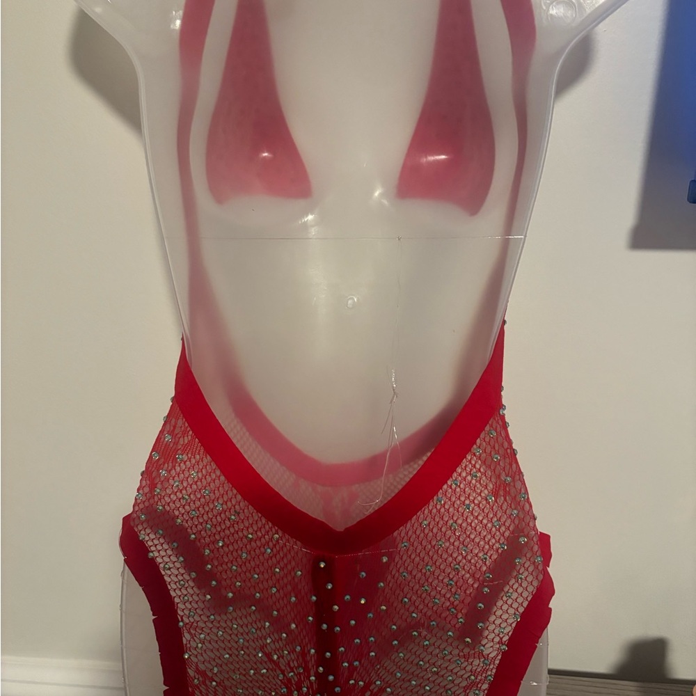 Red Rhinestone Bikini Set - Picture 3 of 5